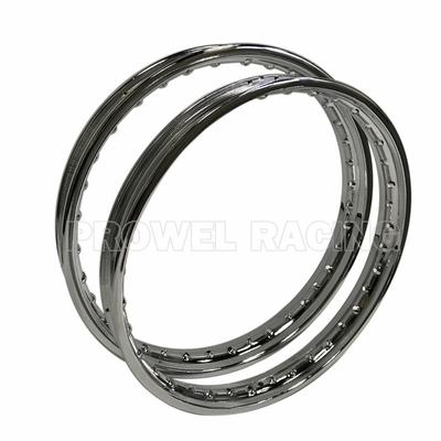 1.60x18 de acero inoxidable de la motocicleta de la rueda de la llanta en plata