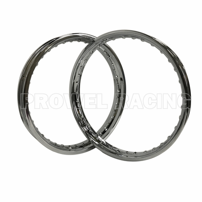 1.60x18 de acero inoxidable de la motocicleta de la rueda de la llanta en plata