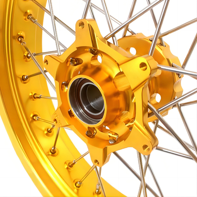 Centros de ruedas de motocicletas de billetes CNC azules para soluciones de reparación y reemplazo personalizadas