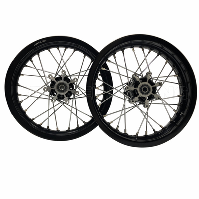 El aro de la rueda de la motocicleta de aluminio negro para el aro delantero KX 65 tamaño 1.60x14 de larga duración