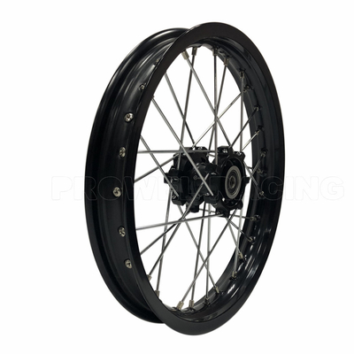 Top-Notch Rim trasero tamaño 1.85X12 Black Pit Bike Motos de ruedas de rayos para CRF150