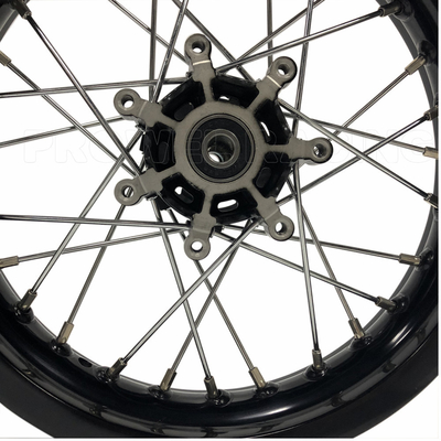Top-Notch Rim trasero tamaño 1.85X12 Black Pit Bike Motos de ruedas de rayos para CRF150