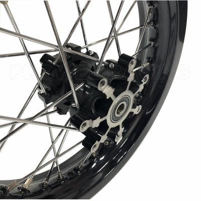 Revestimiento negro 1.60x14'' Ruedas de aleación de motocicletas para pitbikes Material de aluminio 6161-T6