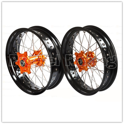 Ruedas de motocicleta de aleación de aluminio negro con centro CNC y llantas de 3,50-17 &quot;5,00-17&quot;