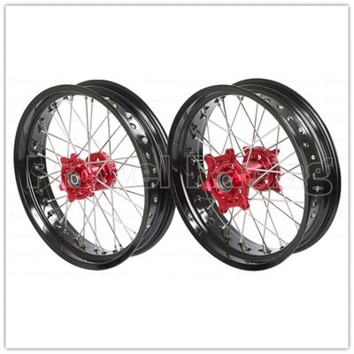 Ruedas de motocicleta de aleación de aluminio negro con centro CNC y llantas de 3,50-17 &quot;5,00-17&quot;