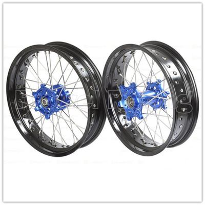 Ruedas de motocicleta de aleación de aluminio negro con centro CNC y llantas de 3,50-17 &quot;5,00-17&quot;