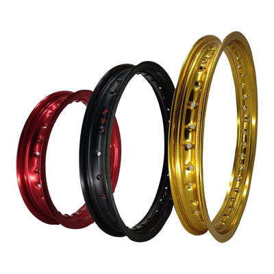 16 pulgadas de anodizante rojo para motocicletas llantas de aleación de aluminio para una durabilidad excepcional