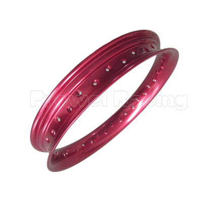 Rodilla de aluminio para motocicleta de pulido rojo 2.50x17 para durabilidad y rendimiento