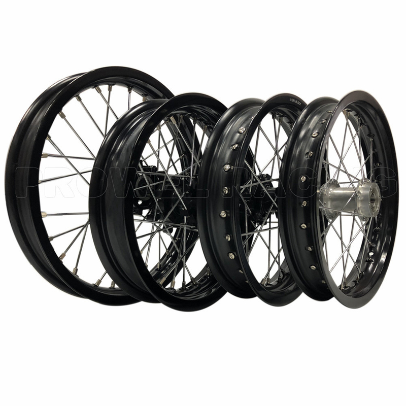 Top-Notch Rim trasero tamaño 1.85X12 Black Pit Bike Motos de ruedas de rayos para CRF150