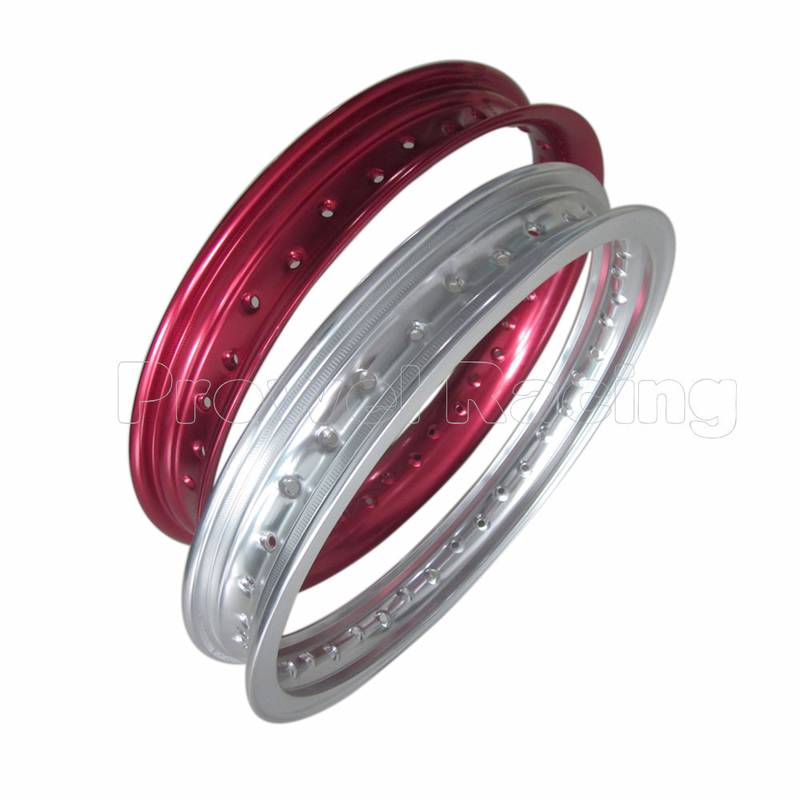Rodilla de aluminio para motocicleta de pulido rojo 2.50x17 para durabilidad y rendimiento
