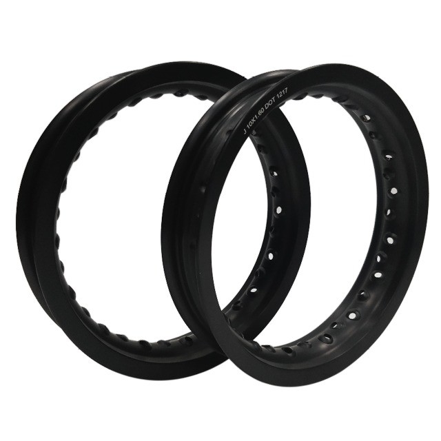 10&quot; 12&quot; 14&quot; llantas de la rueda de la aleación de la motocicleta en negro brillante para las motocicletas de niños